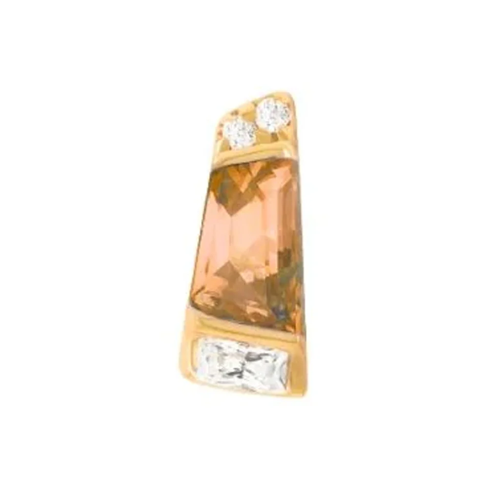 threadless: "Saboteur" End in Gold with Orange Garnet & CZ's - Image 2