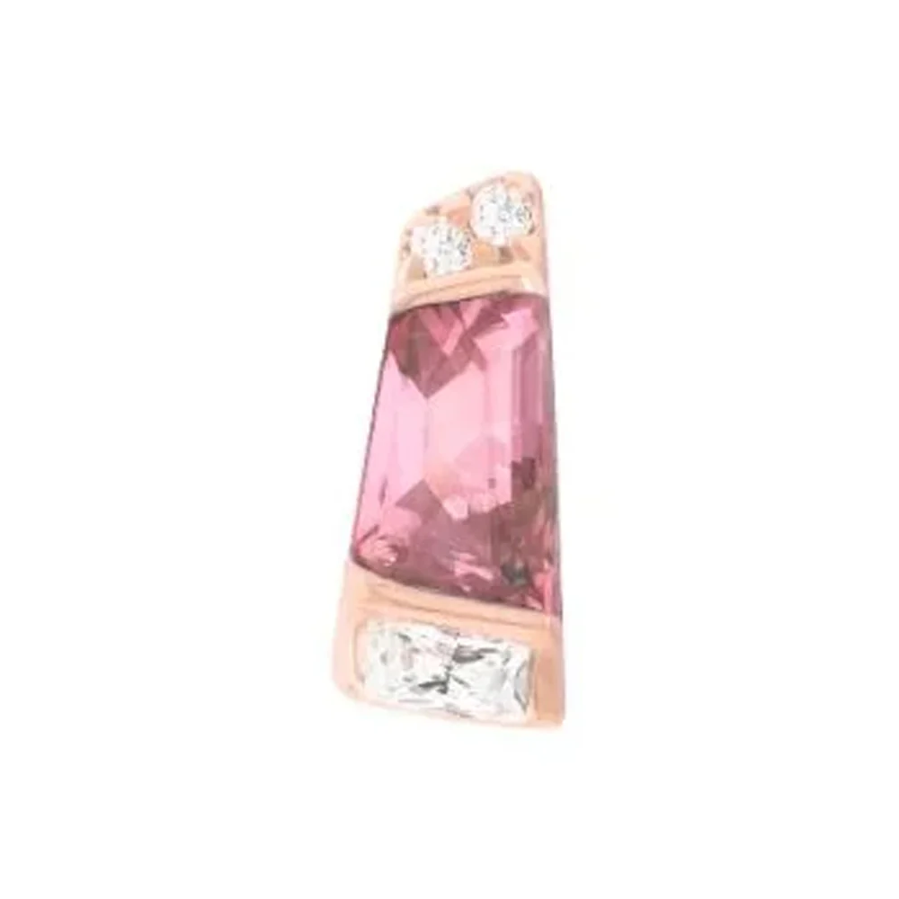 threadless: "Saboteur" End in Gold with Pink Tourmaline & CZ's - Image 3