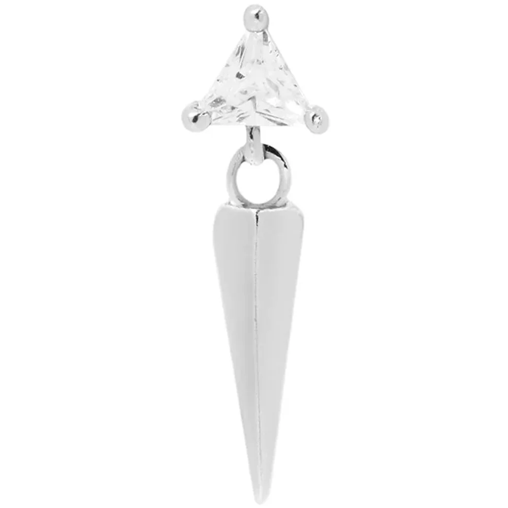threadless: "Saint" End with Dangle in Gold with CZ - Image 3