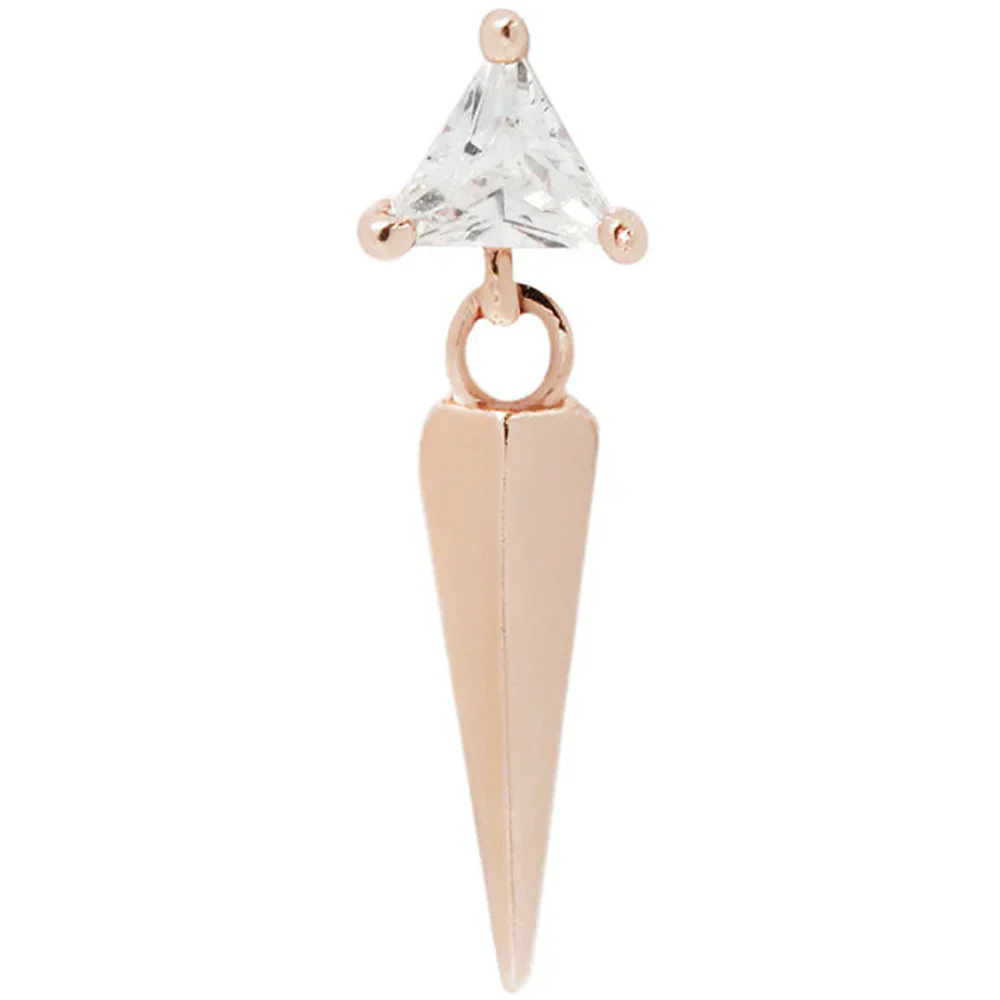 threadless: "Saint" End with Dangle in Gold with CZ - Image 4