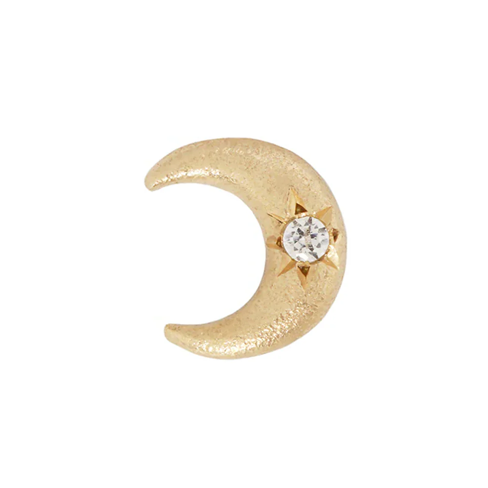 threadless: "Satin Moonshine" End in Gold with CZ - Image 2