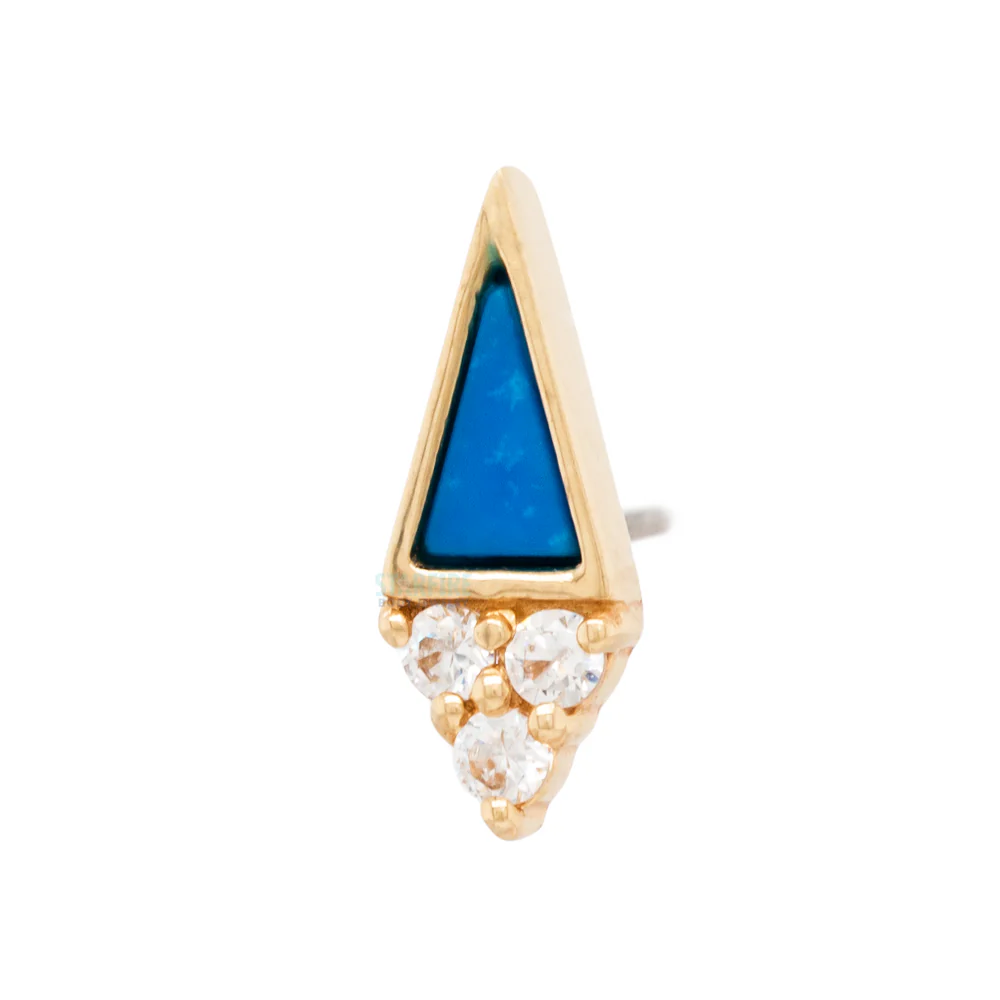 threadless: "Spotlight" End in Gold with Turquoise & CZ's - Image 2