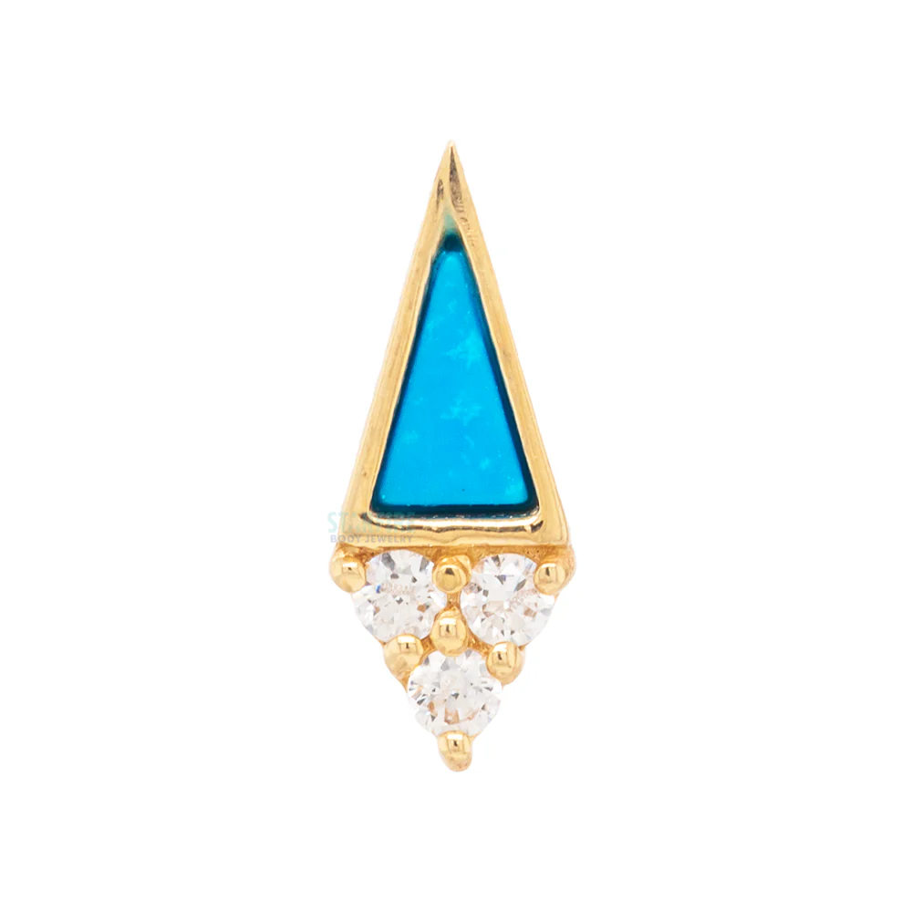 threadless: "Spotlight" End in Gold with Turquoise & CZ's - Image 3