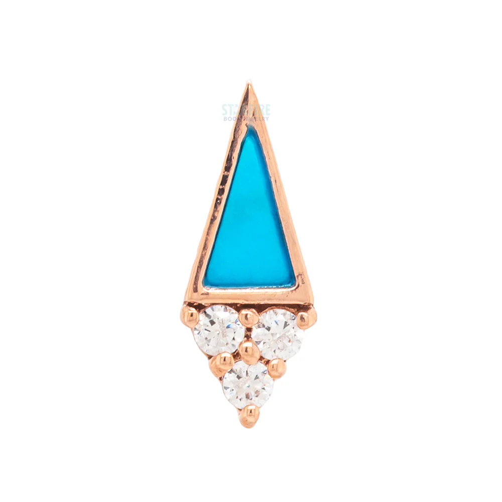 threadless: "Spotlight" End in Gold with Turquoise & CZ's - Image 5