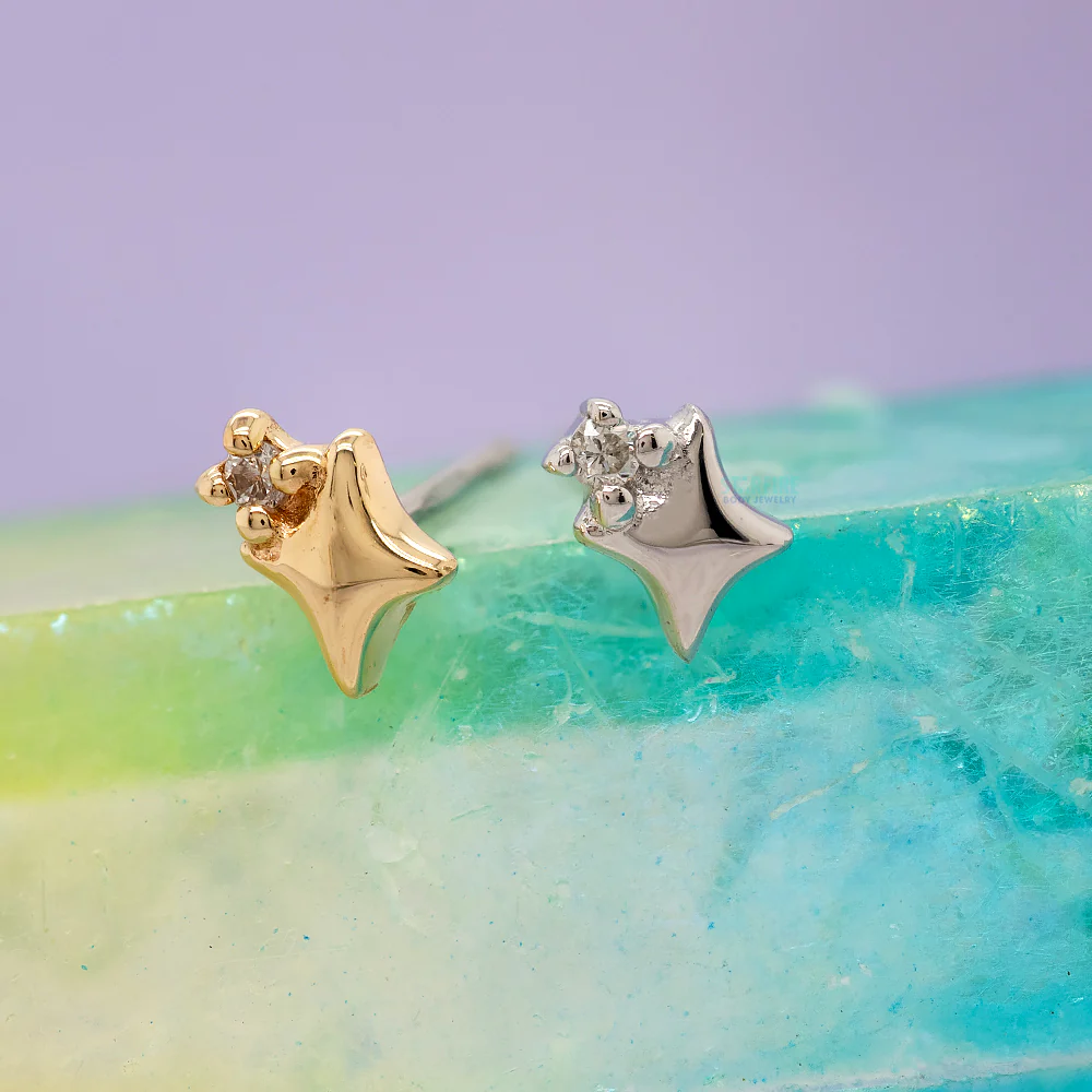 threadless: "Star Stuff" End in Gold with Diamond - Image 2