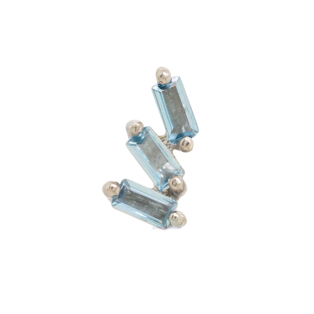 threadless: "Staxx" End in Gold with London Blue Topaz' - Image 3