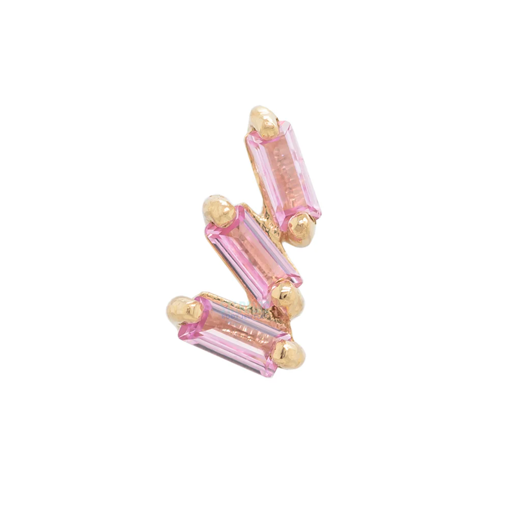 threadless: "Staxx" End in Gold with Pink Sapphire - Image 3