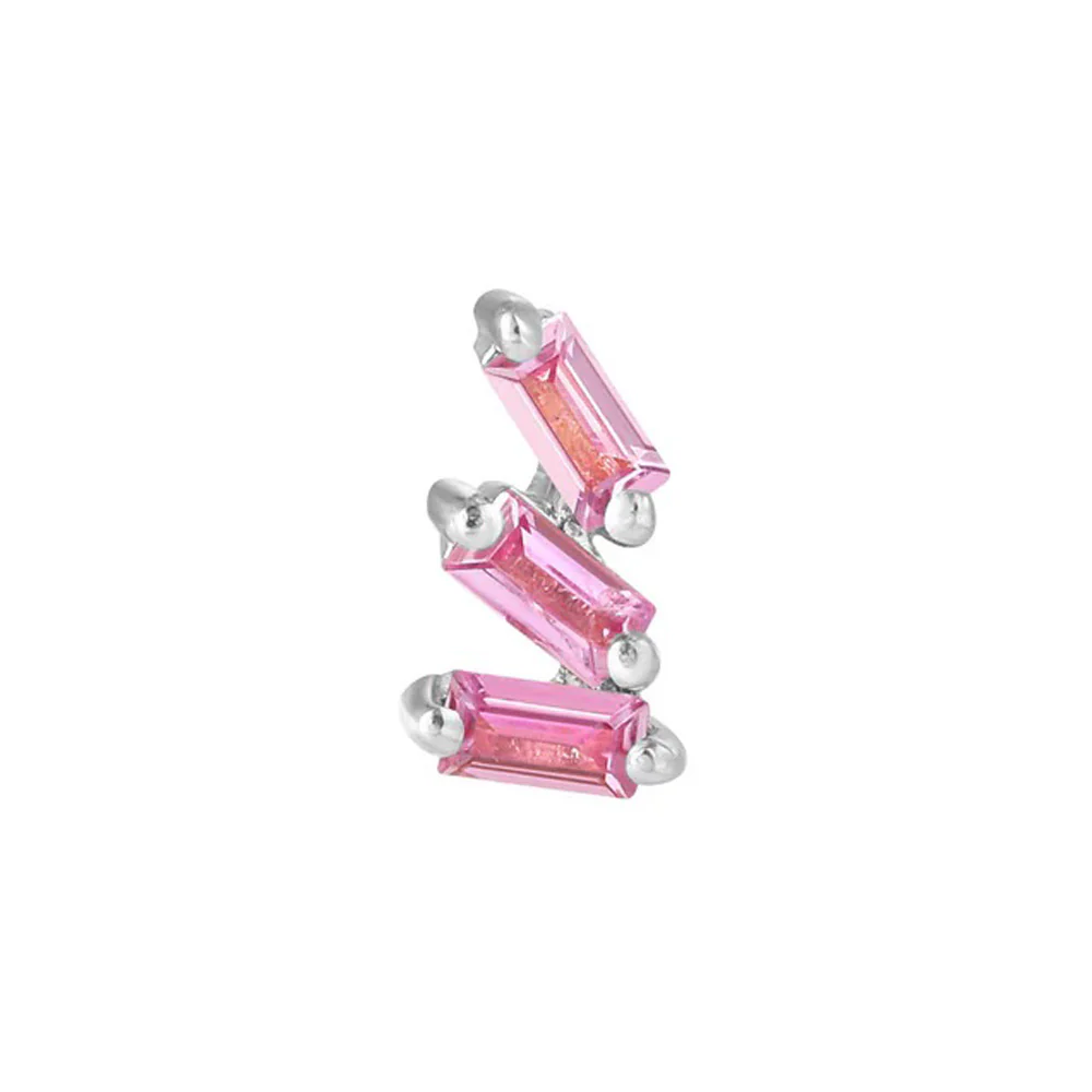 threadless: "Staxx" End in Gold with Pink Sapphire - Image 4