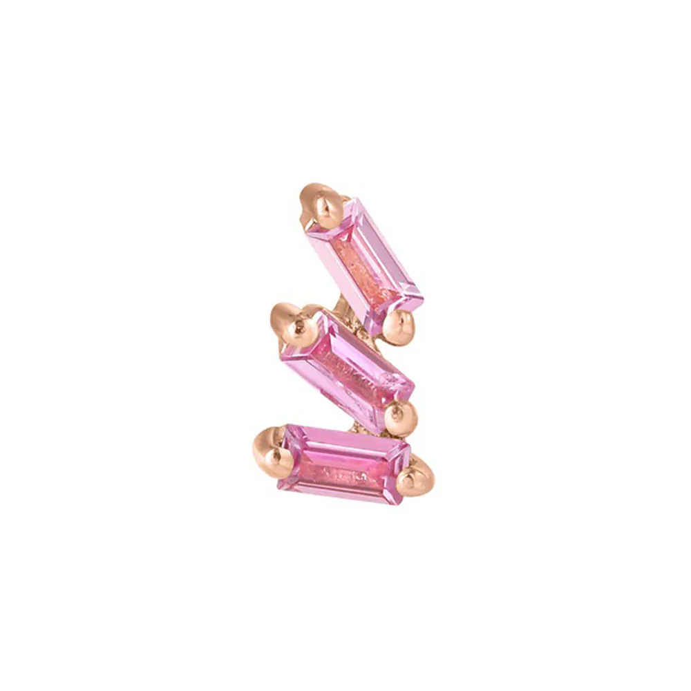 threadless: "Staxx" End in Gold with Pink Sapphire - Image 5