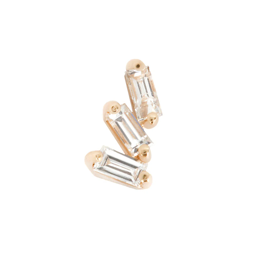 threadless: "Staxx" End in Gold with White CZ's - Image 3