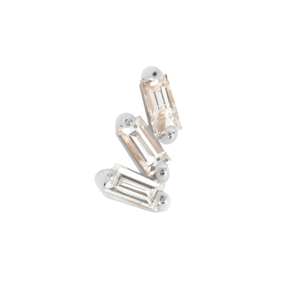 threadless: "Staxx" End in Gold with White CZ's - Image 4