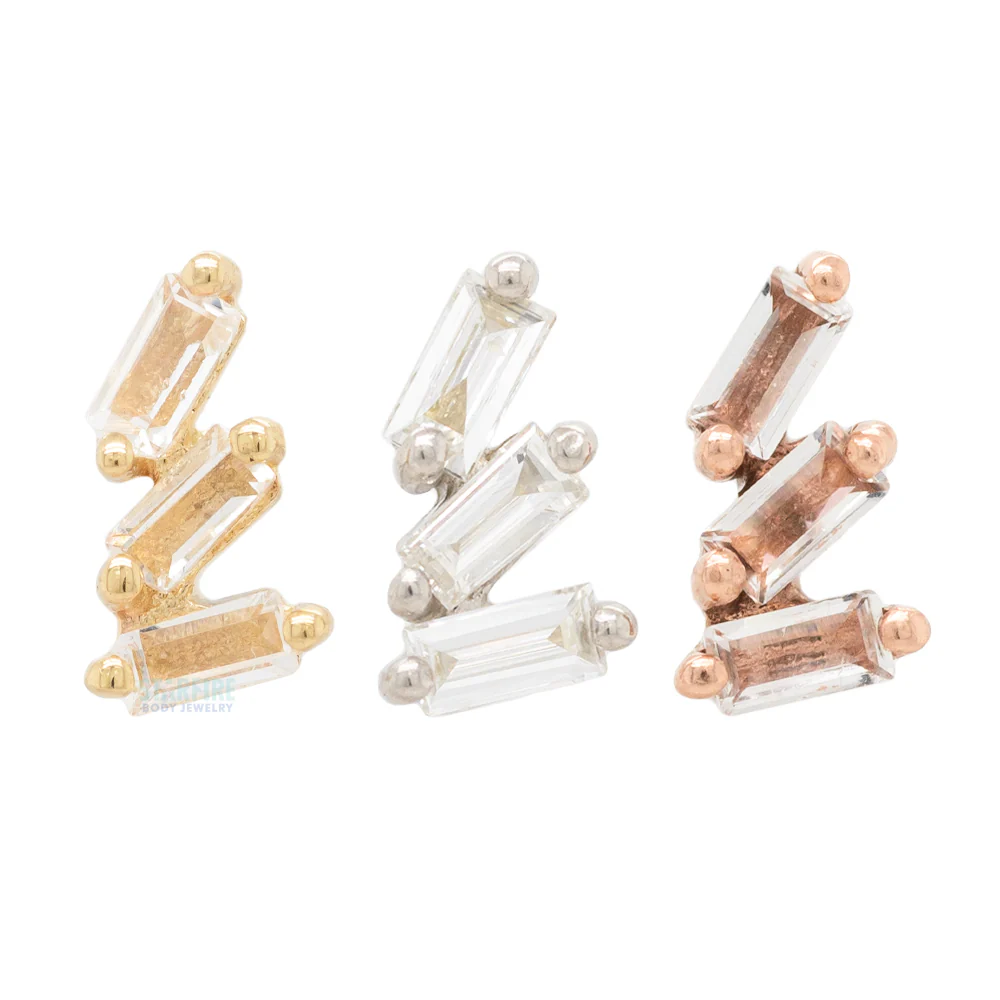 threadless: "Staxx" End in Gold with White Topaz' - Image 4