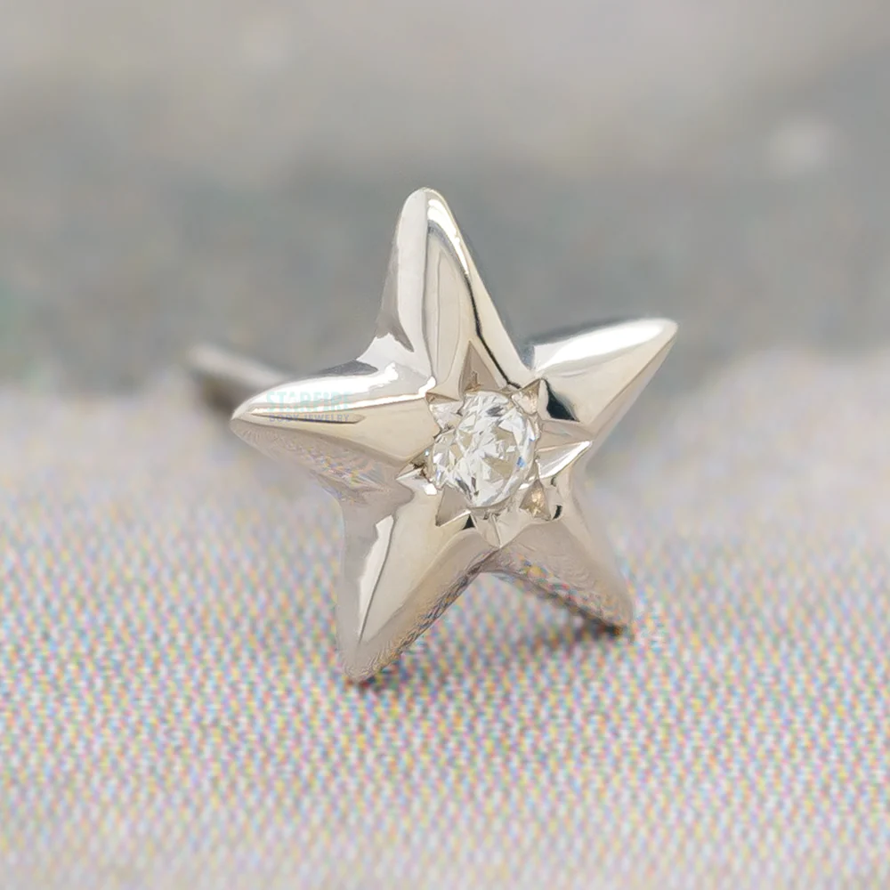 threadless: "Stellar" End in Gold with CZ - Image 2