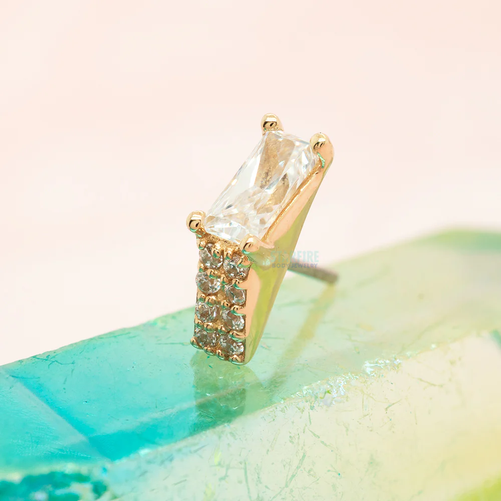 threadless: "Supa" End in Gold with CZ's - Image 2