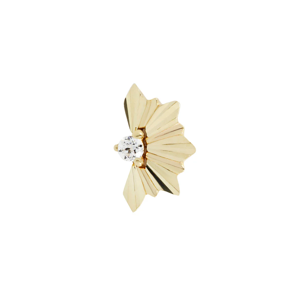 threadless: "Surrender" End in Gold with CZ - Image 3