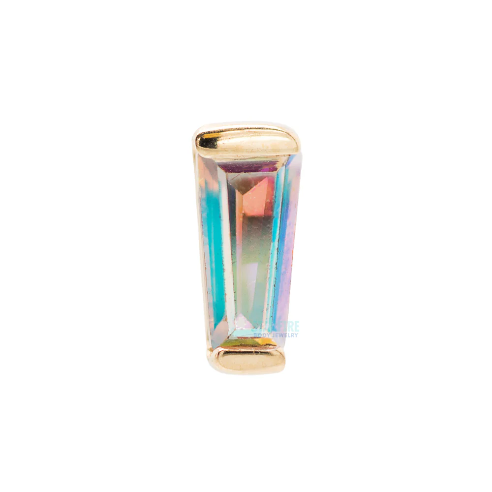 threadless: Tapered Baguette End in Gold with Mercury Mist Topaz - Image 2