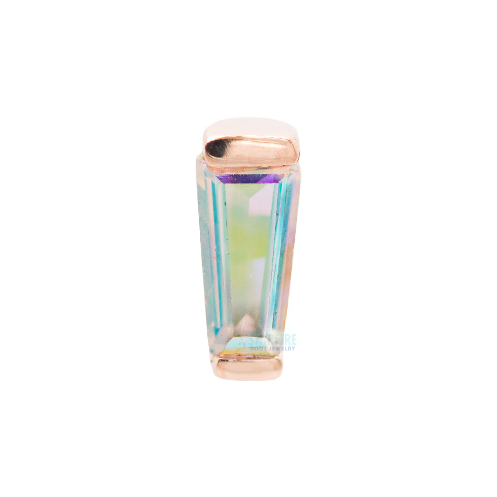 threadless: Tapered Baguette End in Gold with Mercury Mist Topaz - Image 4