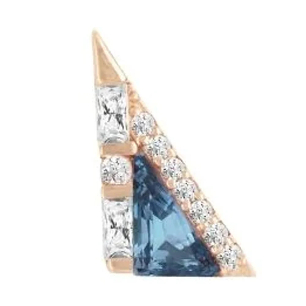 threadless: "Transmission" End in Gold with London Blue Topaz & CZ's - Image 3