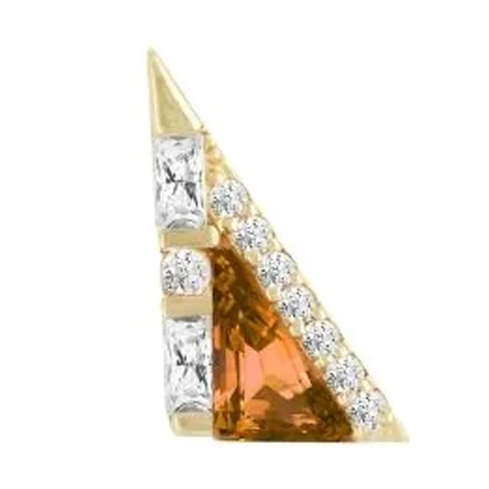 threadless: "Transmission" End in Gold with Orange Garnet & CZ's - Image 2