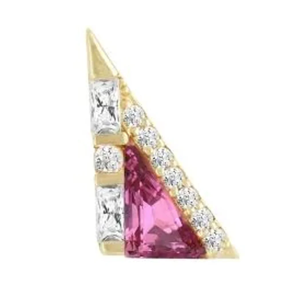 threadless: "Transmission" End in Gold with Pink Tourmaline & CZ's - Image 2