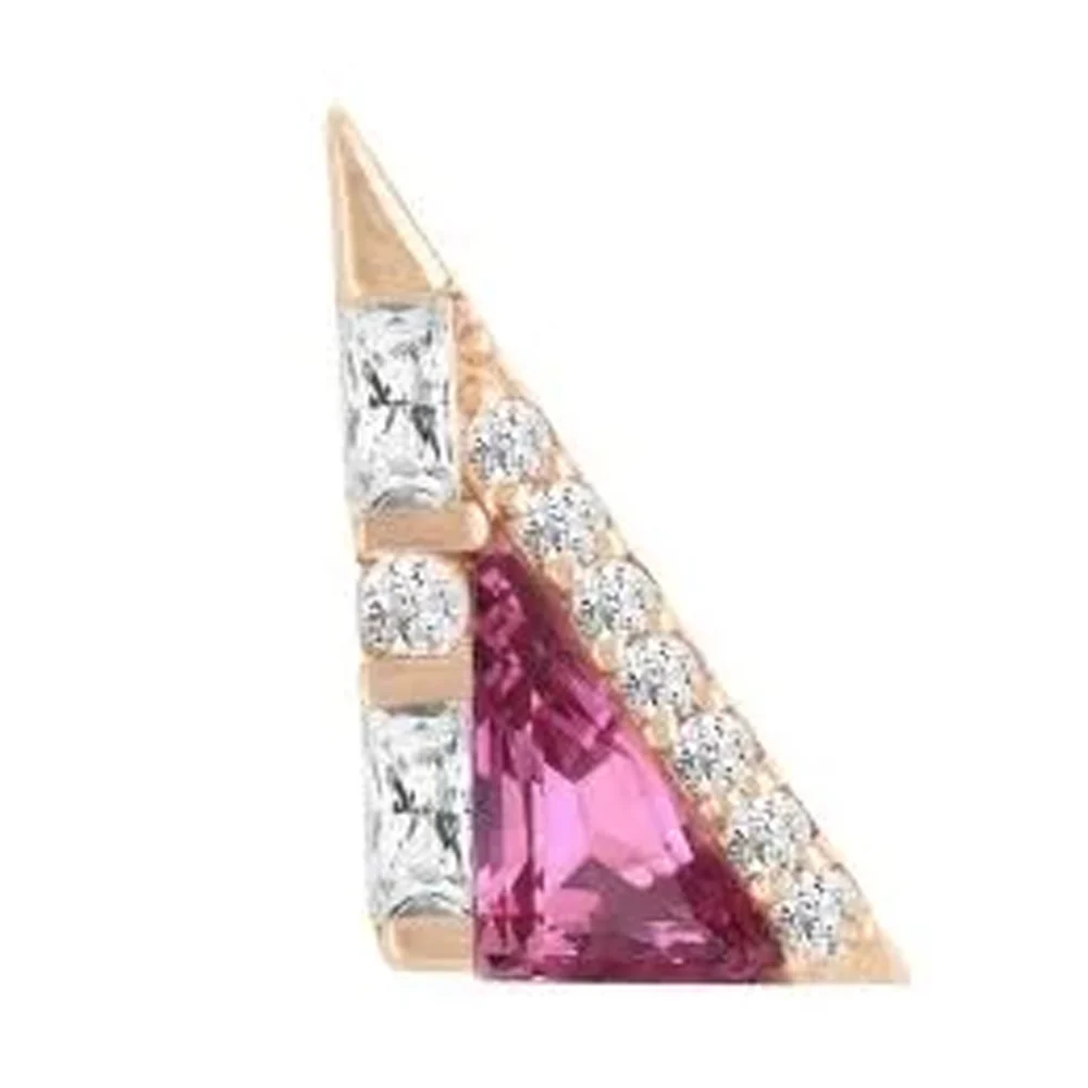 threadless: "Transmission" End in Gold with Pink Tourmaline & CZ's - Image 4