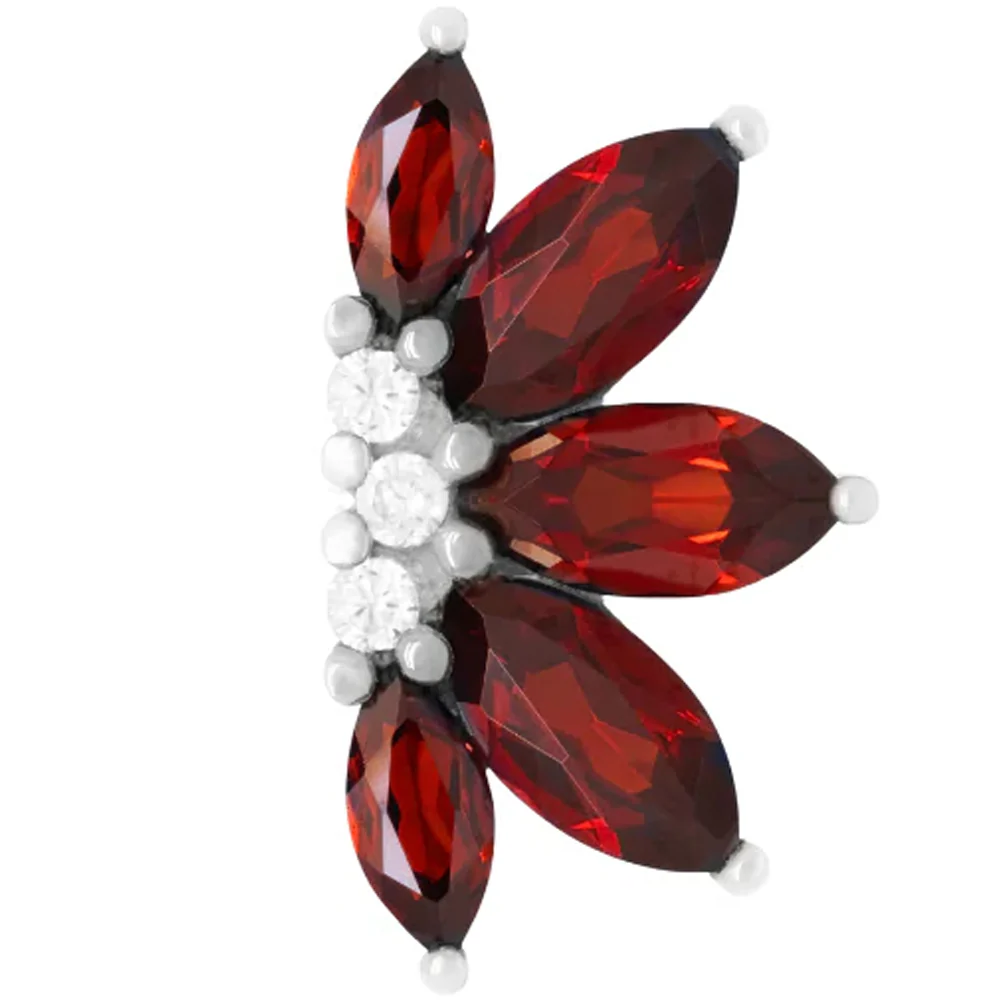 threadless: "Valentina" End in Gold with Garnet & CZ's - Image 2
