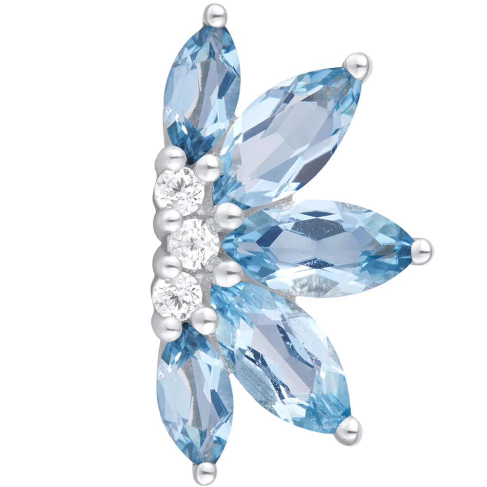 threadless: "Valentina" End in Gold with London Blue Topaz & CZ's - Image 4