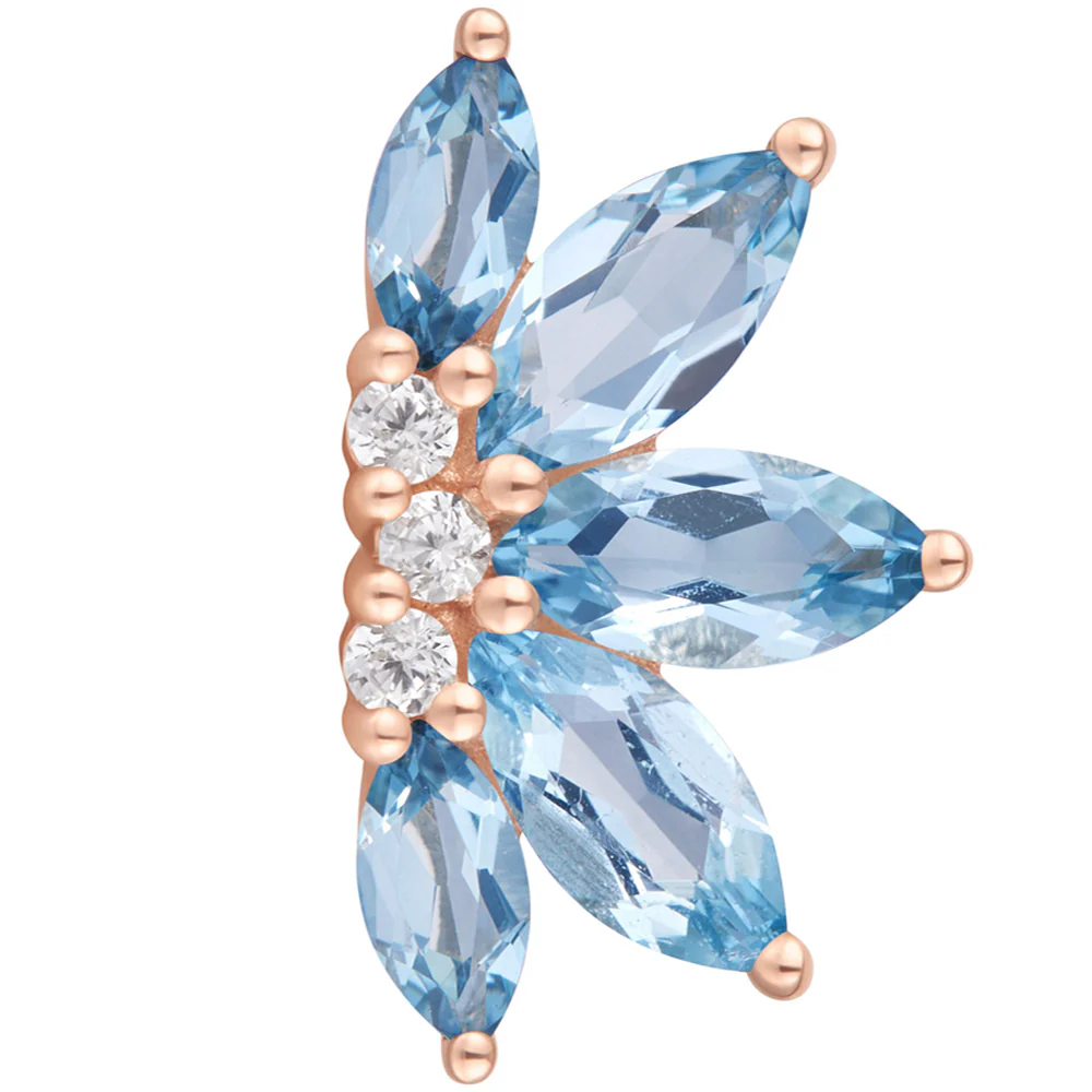 threadless: "Valentina" End in Gold with London Blue Topaz & CZ's - Image 5