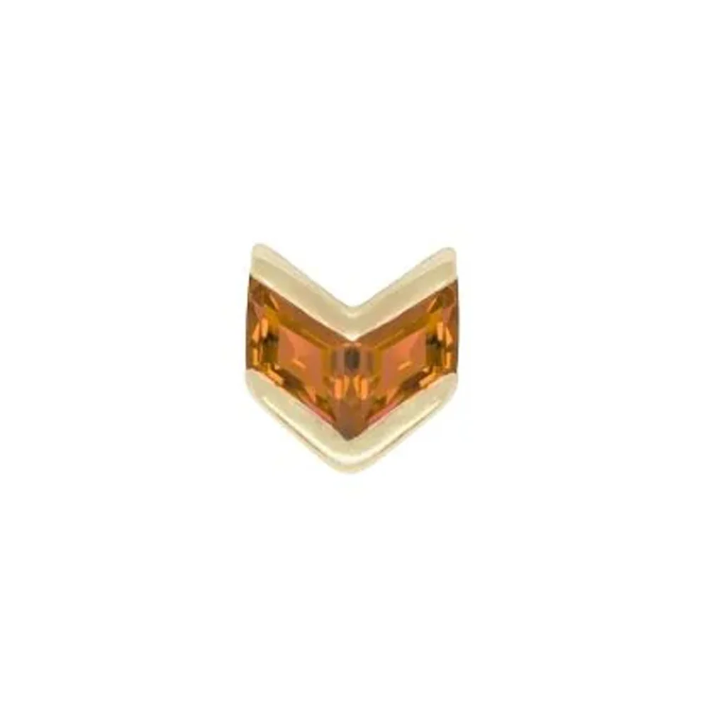 threadless: "Vande" End in Gold with Orange Garnet - Image 2
