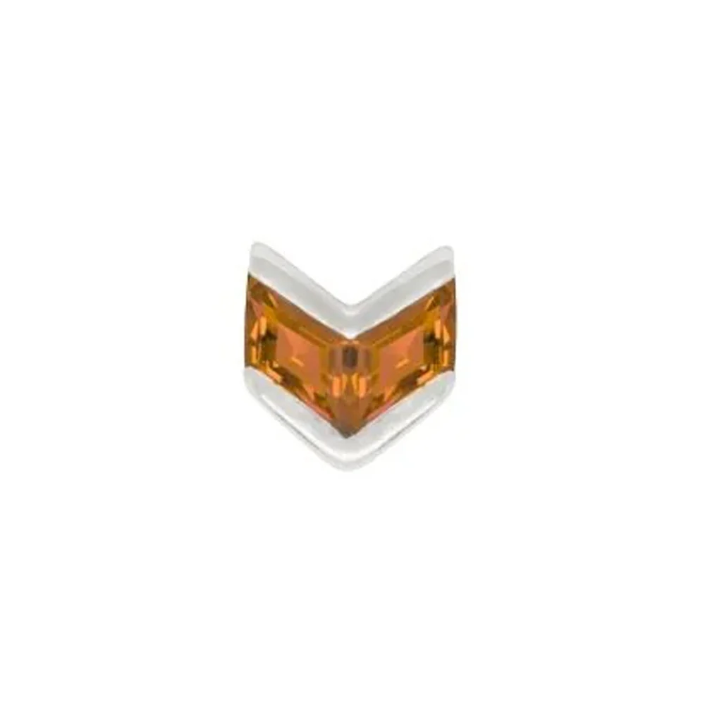 threadless: "Vande" End in Gold with Orange Garnet - Image 3