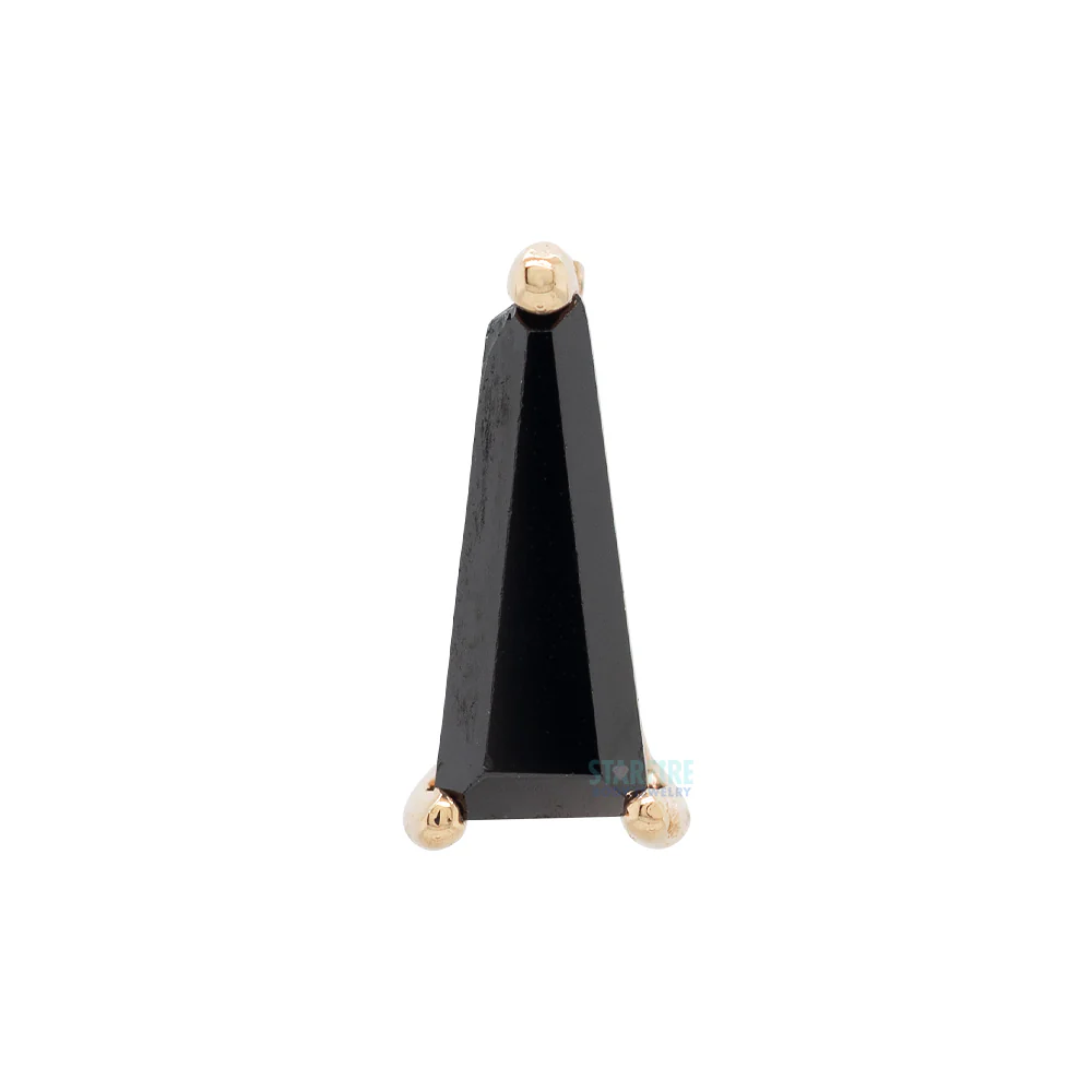 threadless: "Vela" End in Gold with Black Spinel - Image 2