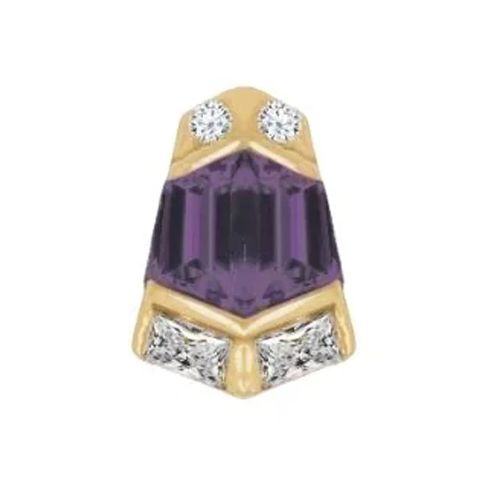 threadless: "Vera" End in Gold with Amethyst & CZ's - Image 2