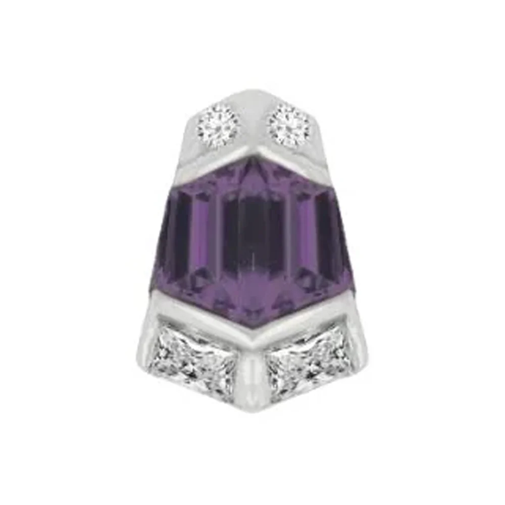 threadless: "Vera" End in Gold with Amethyst & CZ's - Image 3
