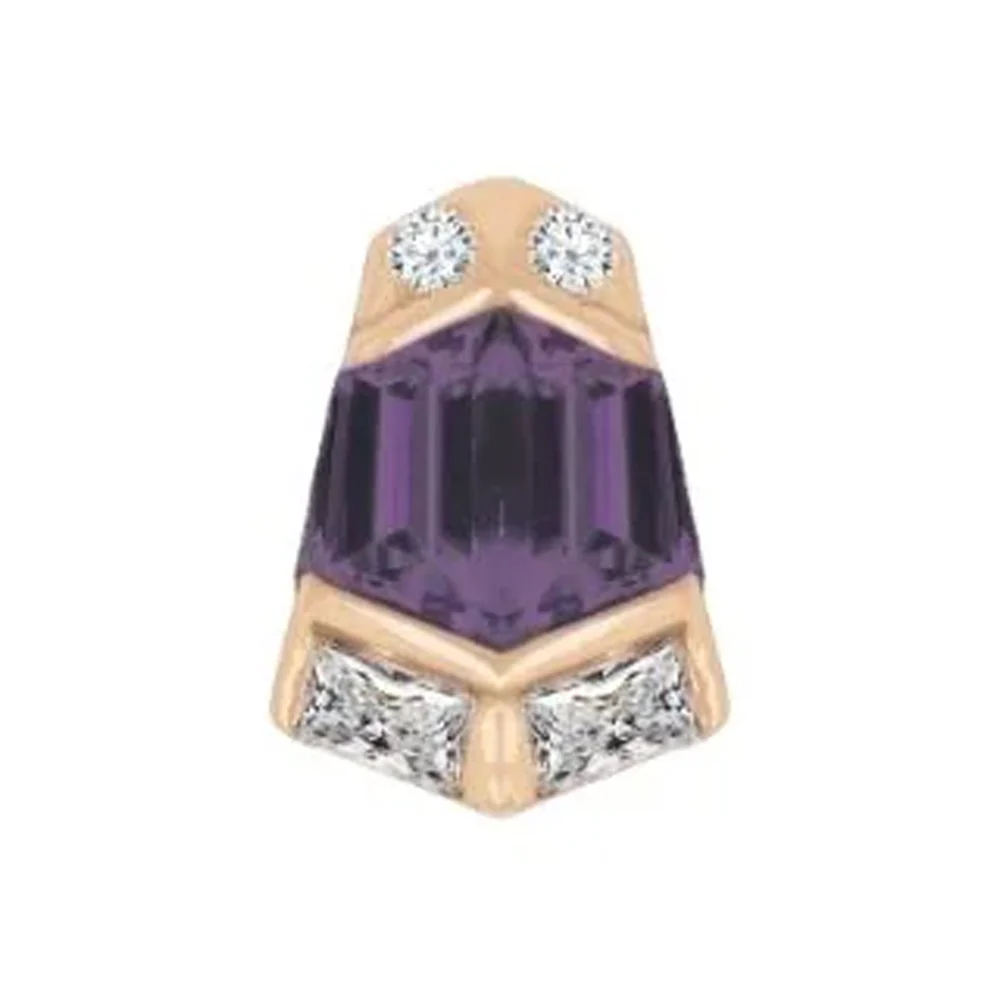 threadless: "Vera" End in Gold with Amethyst & CZ's - Image 4