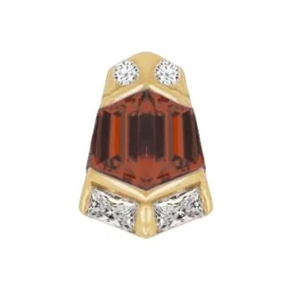 threadless: "Vera" End in Gold with Garnet & CZ's - Image 2