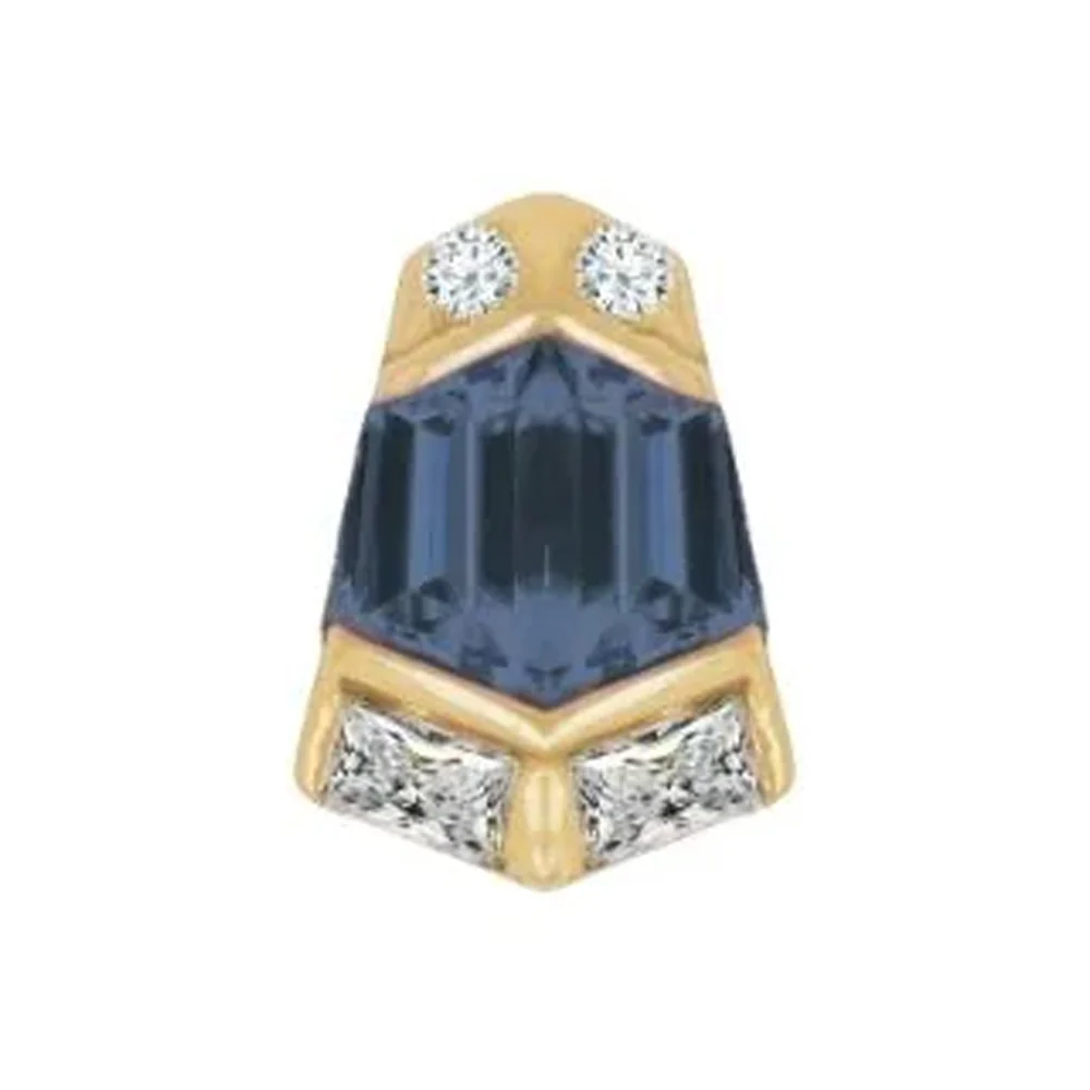 threadless: "Vera" End in Gold with London Blue Topaz & CZ's