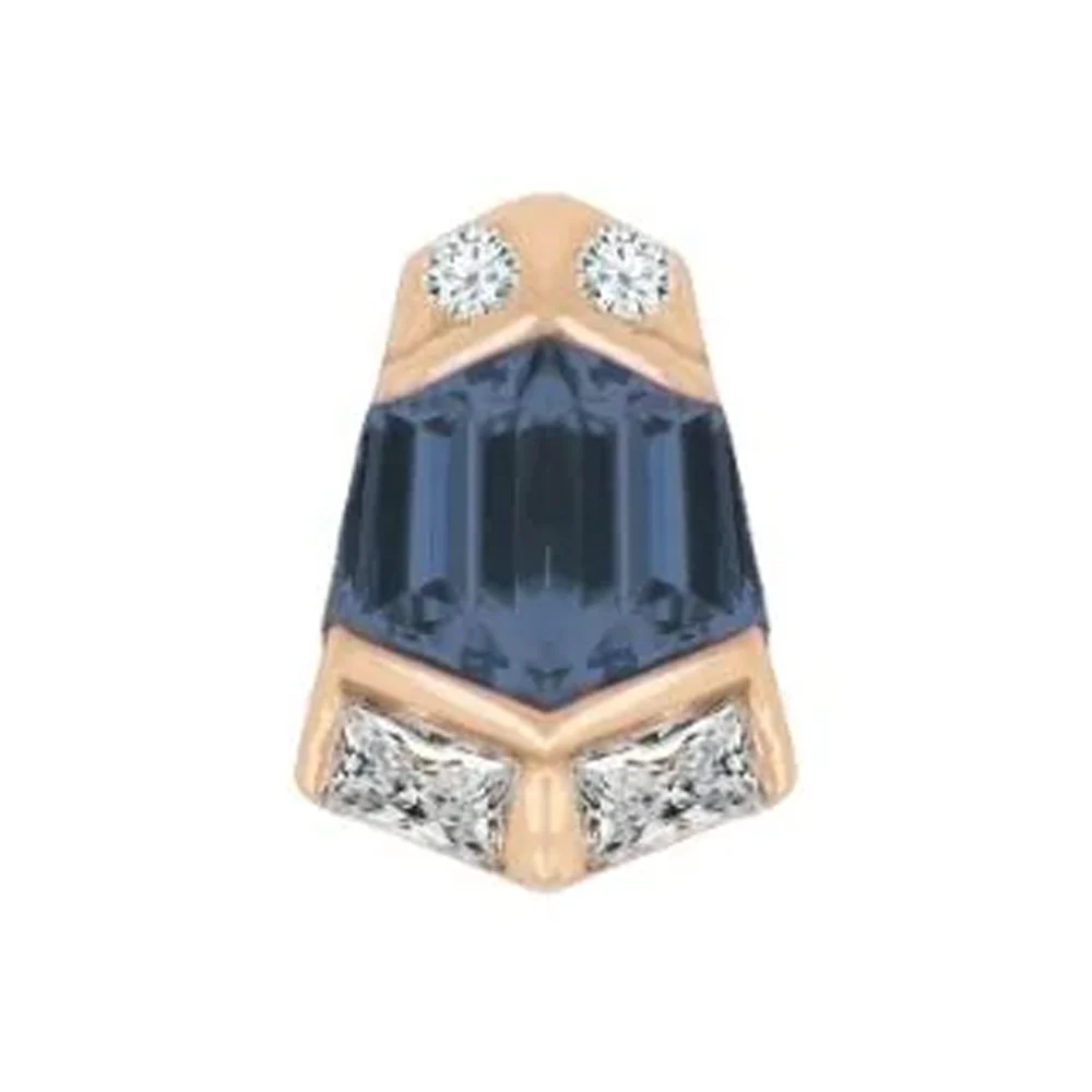 threadless: "Vera" End in Gold with London Blue Topaz & CZ's - Image 3