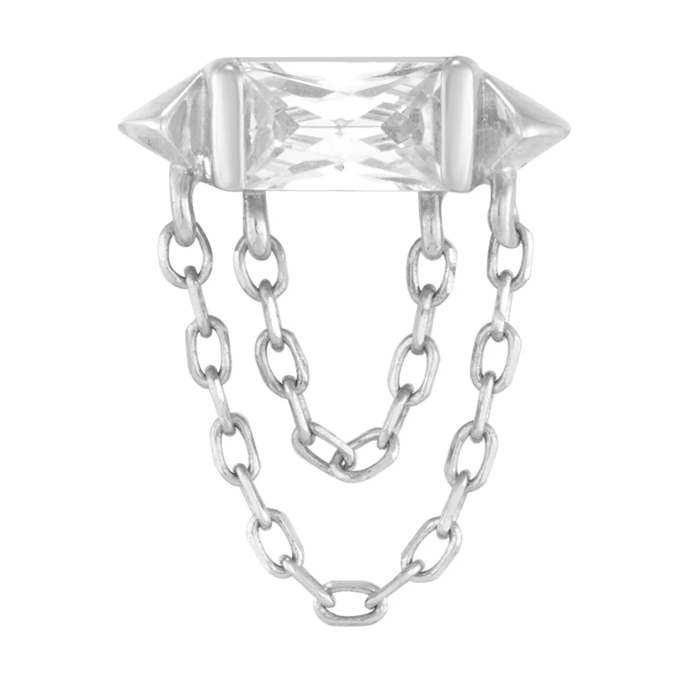threadless: "Vice" End with Chains in Gold with CZ - Image 4