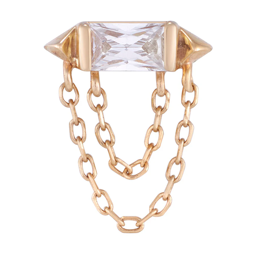 threadless: "Vice" End with Chains in Gold with CZ - Image 5
