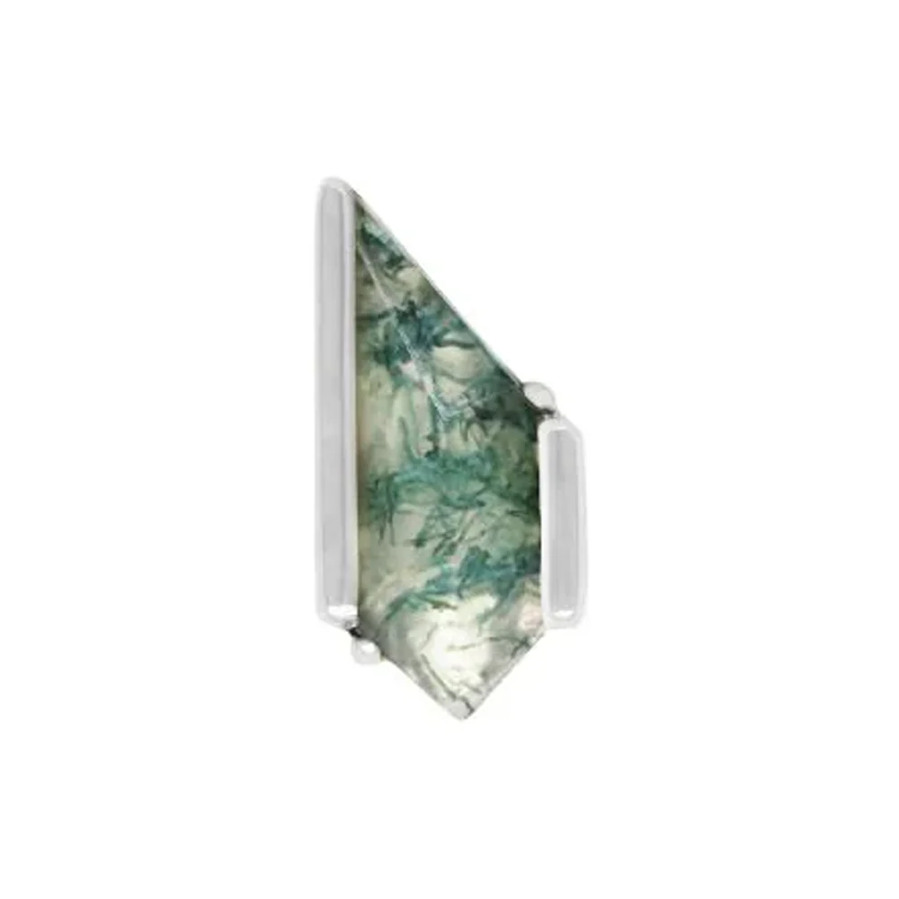 threadless: "Vinyl" End in Gold with Moss Agate - Image 3