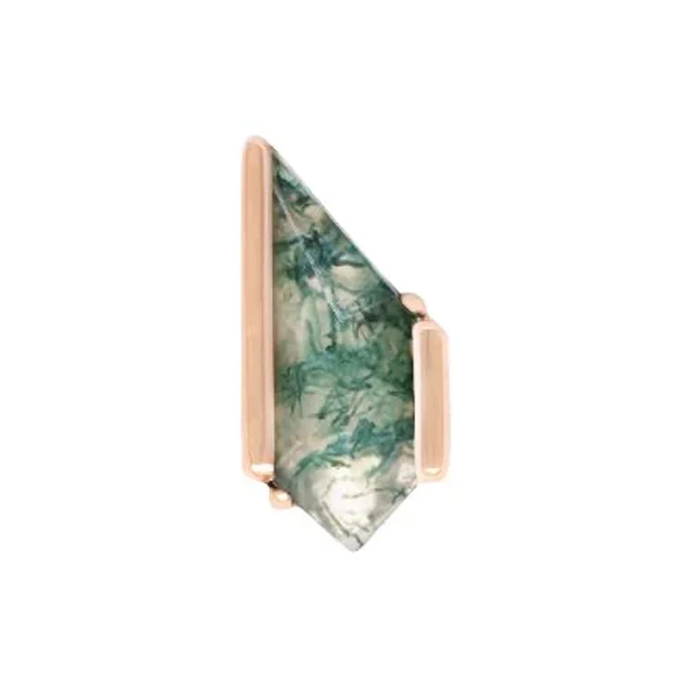 threadless: "Vinyl" End in Gold with Moss Agate - Image 4