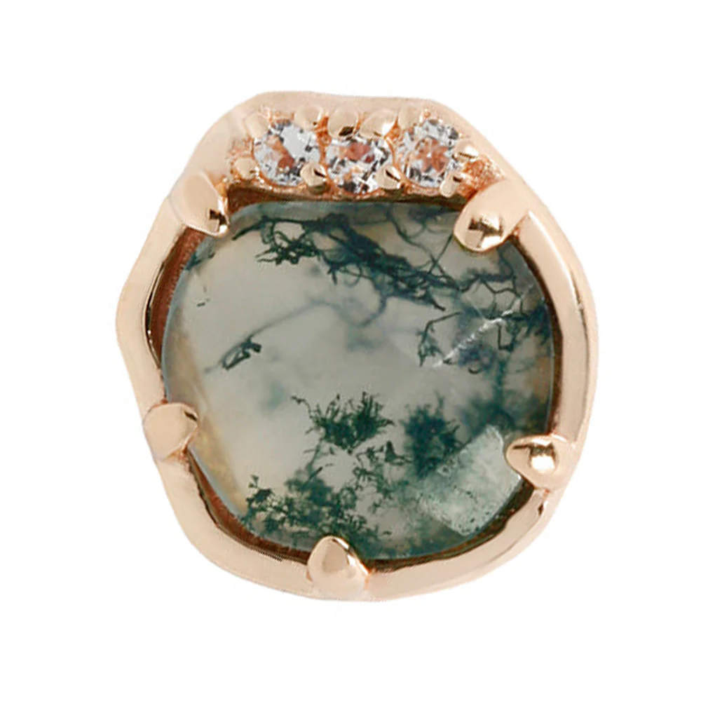 threadless: "Vision" End in Gold with Moss Agate & Topaz' - Image 5