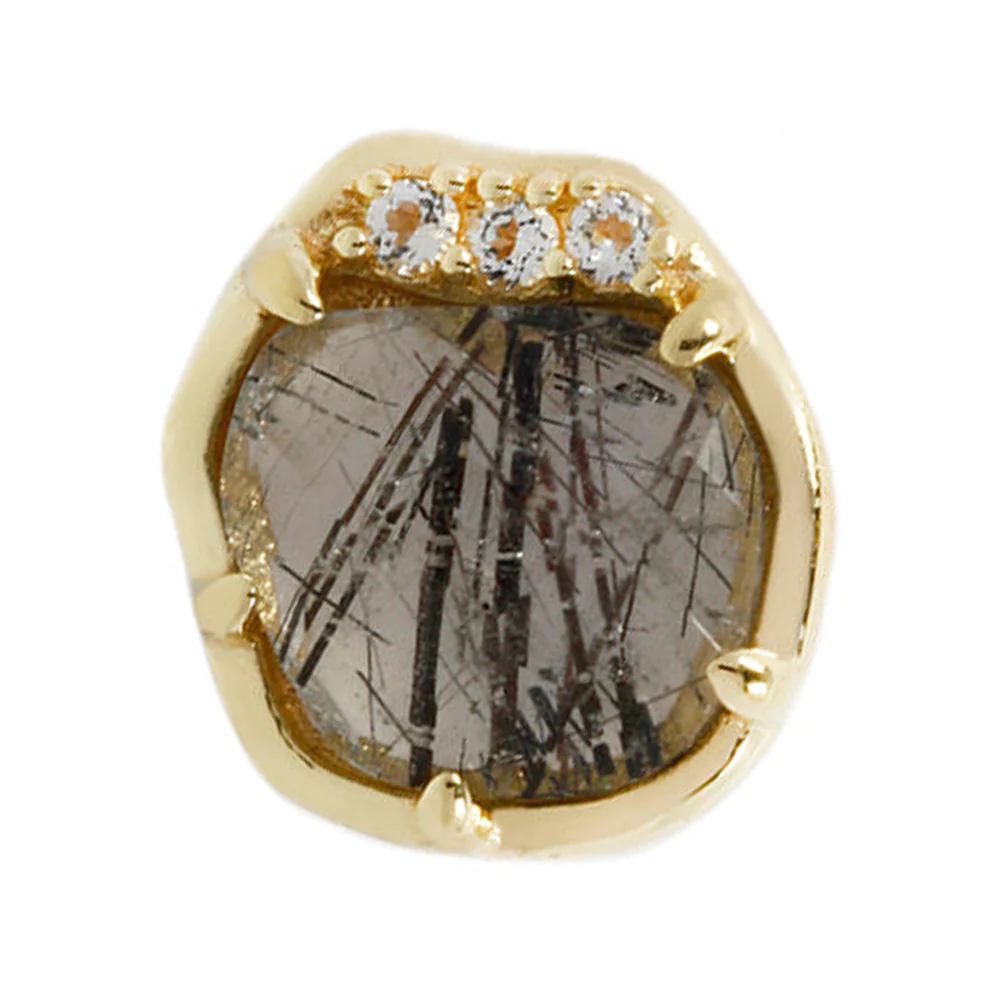 threadless: "Vision" End in Gold with Tourmalated Quartz & Topaz' - Image 2