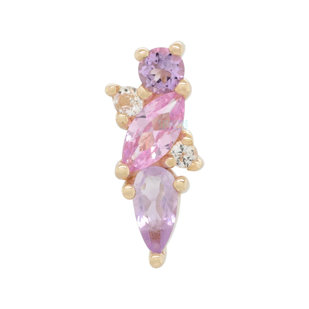 threadless: "Visionary" End in Gold with Amethyst, Pink Sapphire & White Topaz - Image 3