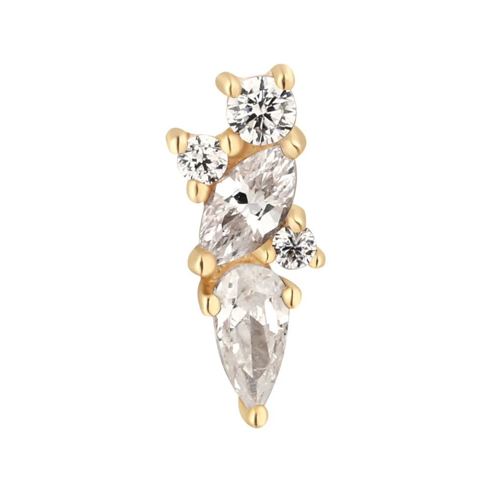 threadless: "Visionary" End in Gold with CZ's - Image 2