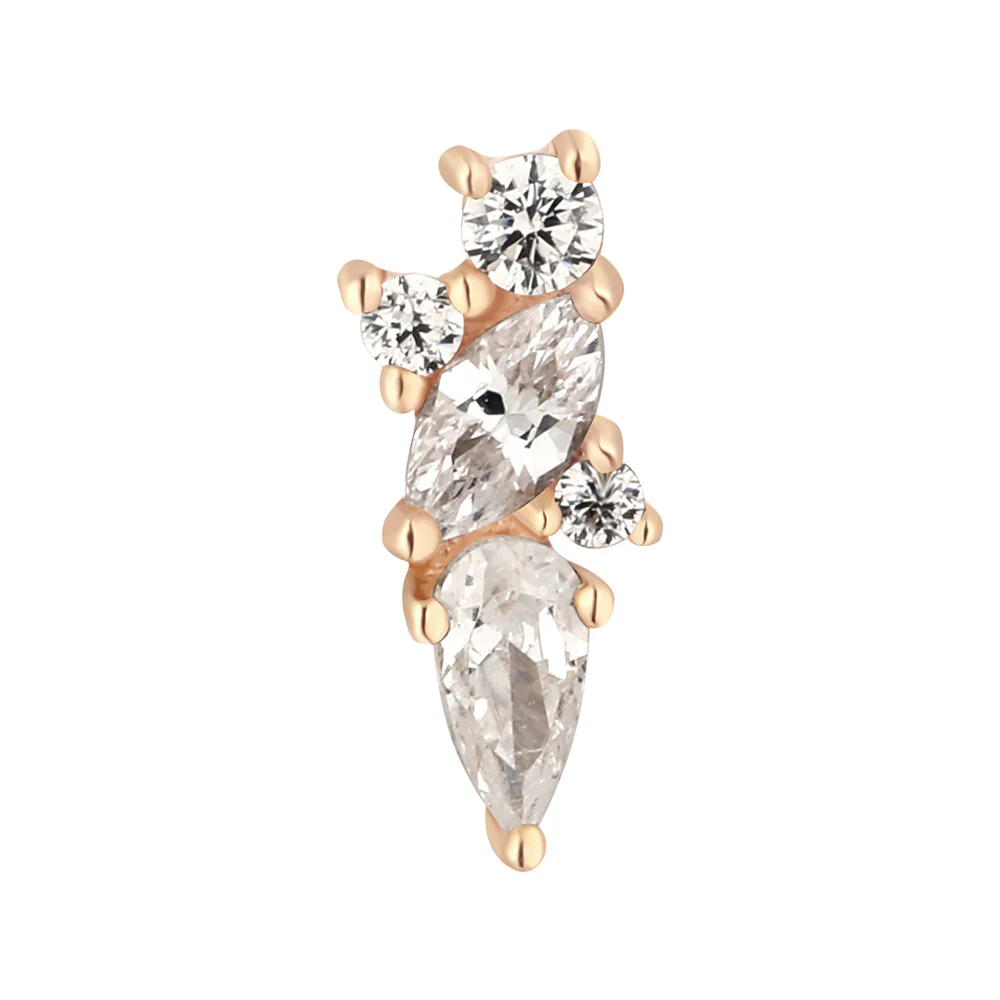 threadless: "Visionary" End in Gold with CZ's - Image 4