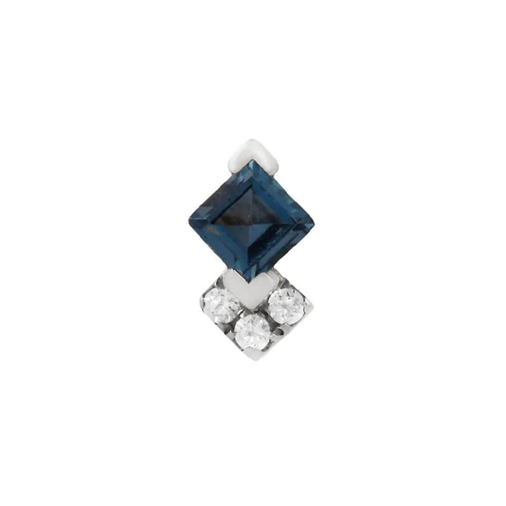 threadless: "Vivienne" End in Gold with London Blue Topaz & CZ's - Image 5