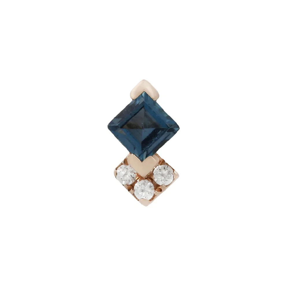 threadless: "Vivienne" End in Gold with London Blue Topaz & CZ's - Image 6