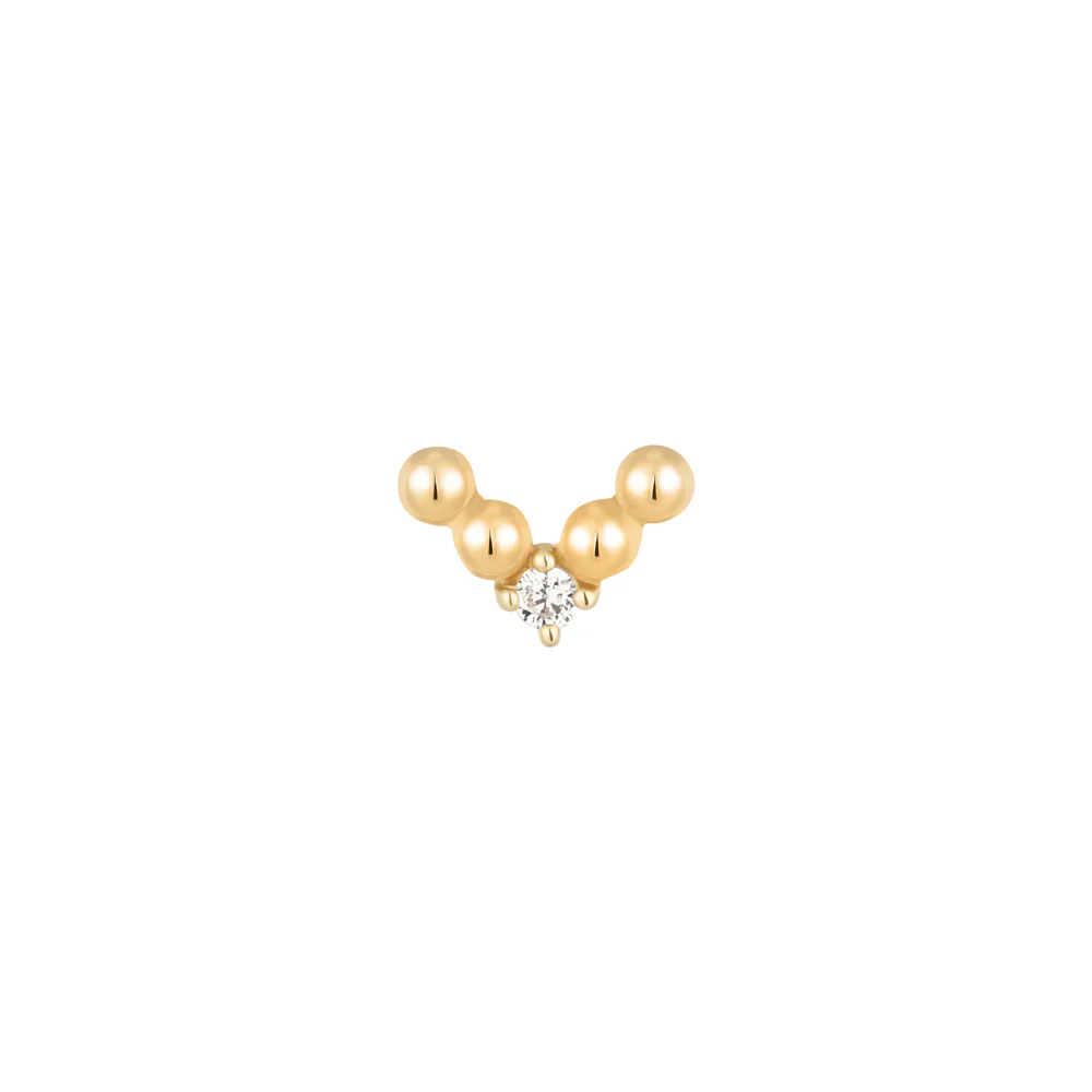 threadless: "Voodoo" End in Gold with CZ - Image 2