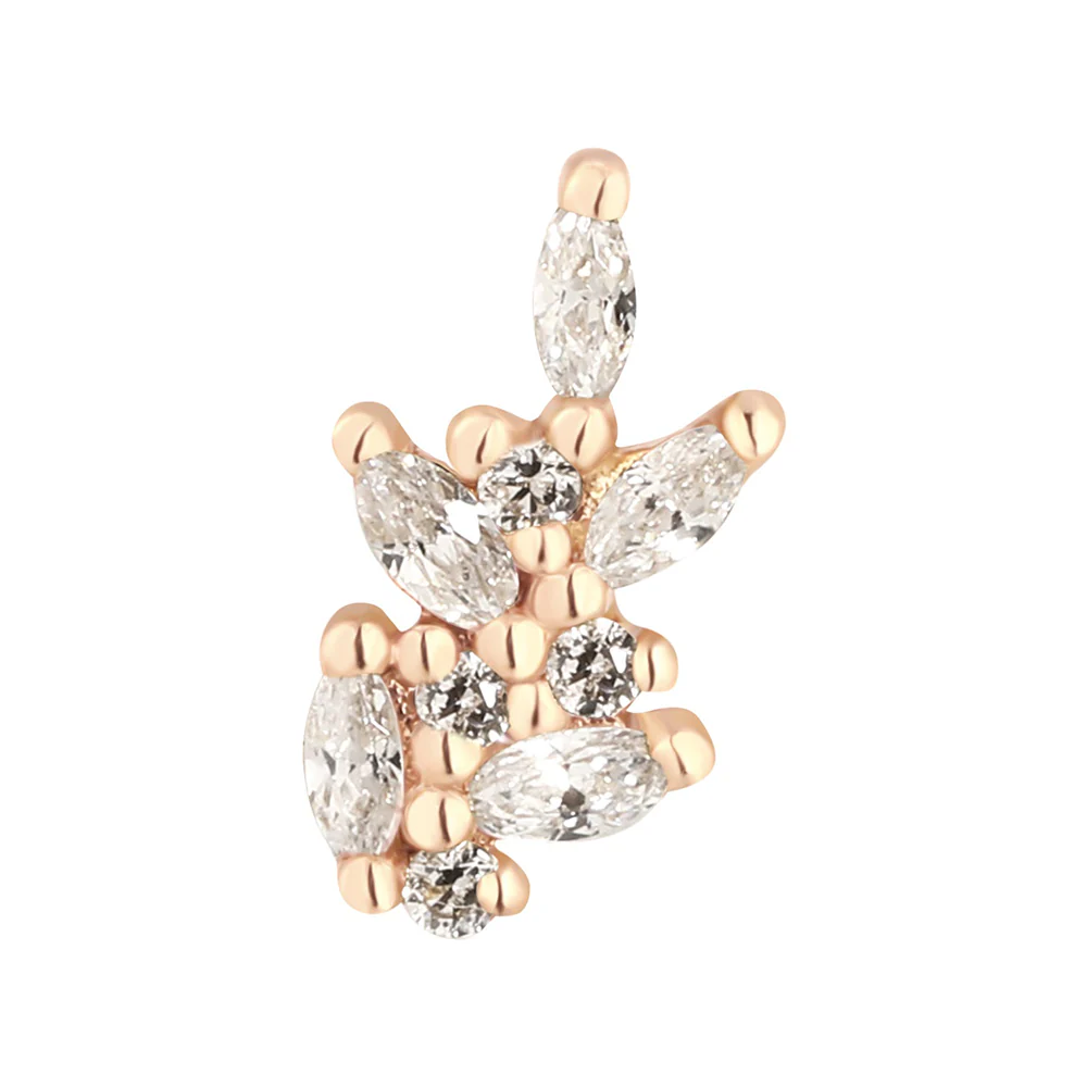 threadless: "Wildflower" End in Gold with CZ's - Image 5